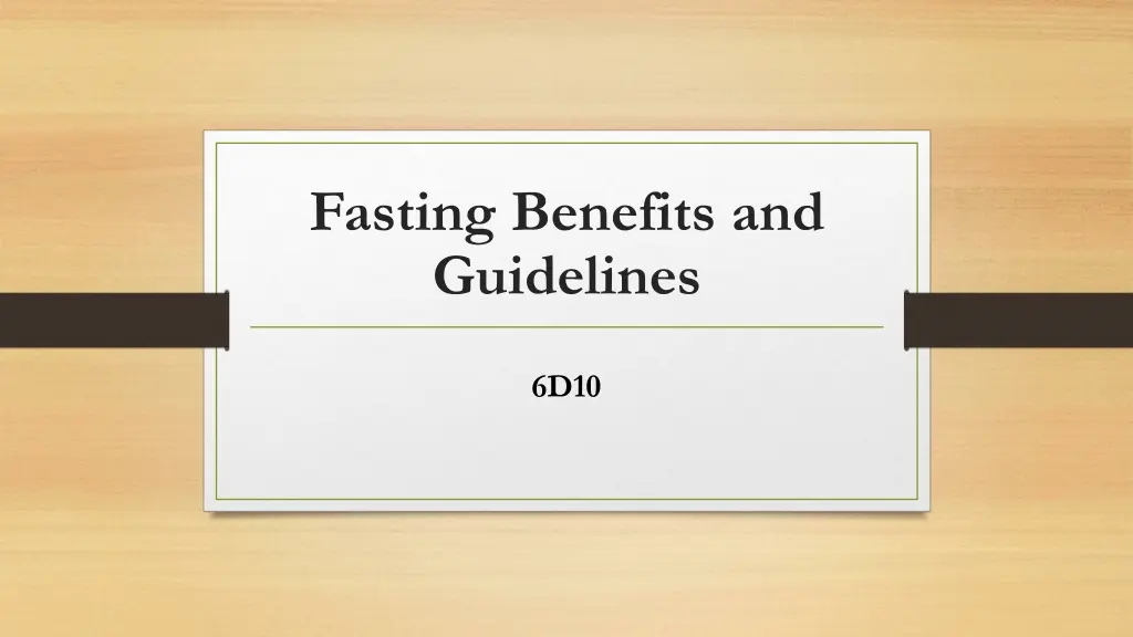 fasting benefits and guidelines n.w