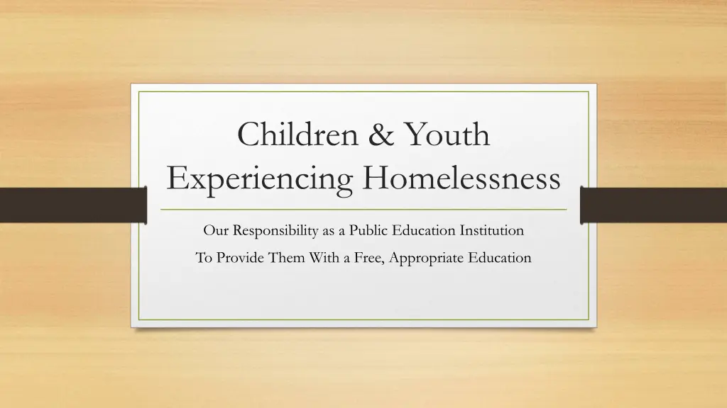 children youth experiencing homelessness n.w