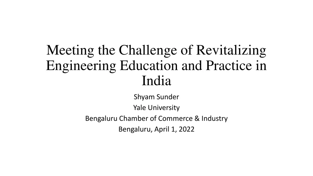 meeting the challenge of revitalizing engineering n.w