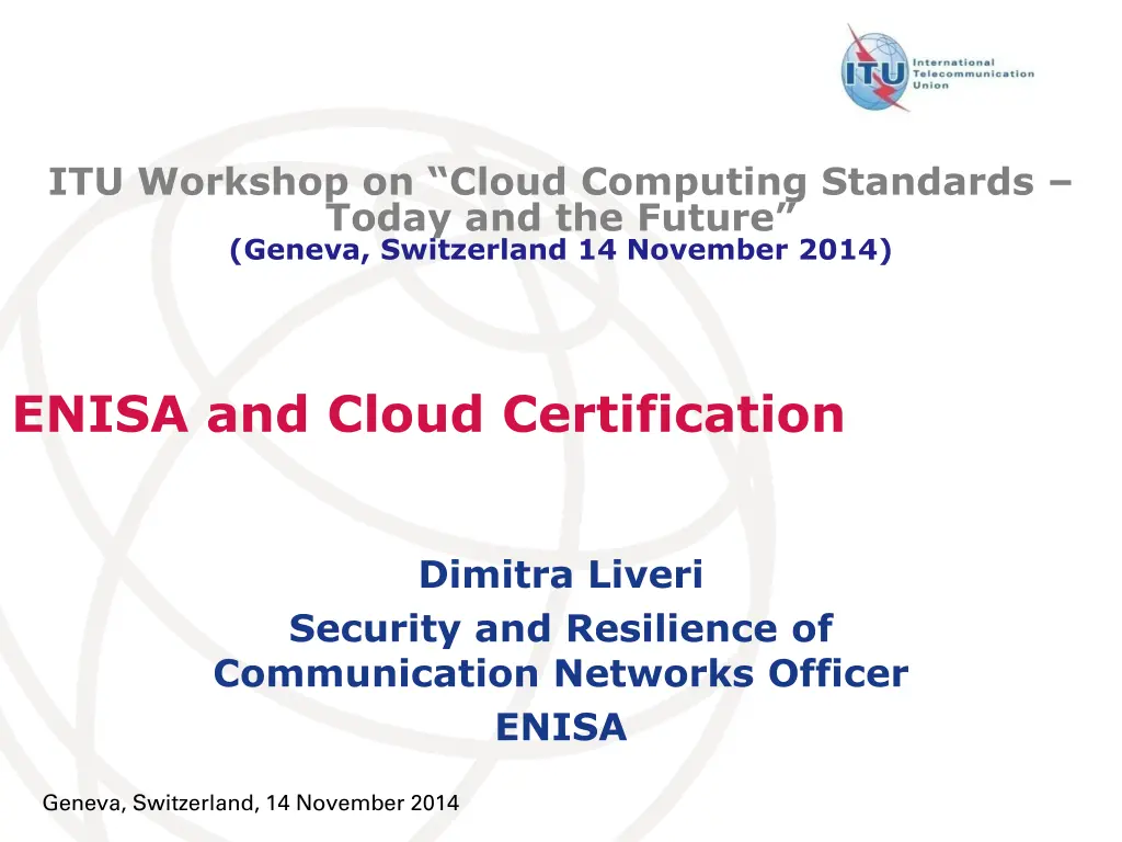 itu workshop on cloud computing standards today n.w