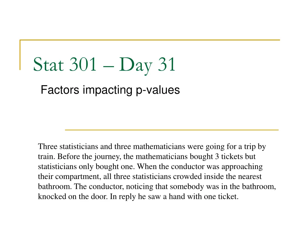 stat 301 day 31 n.w
