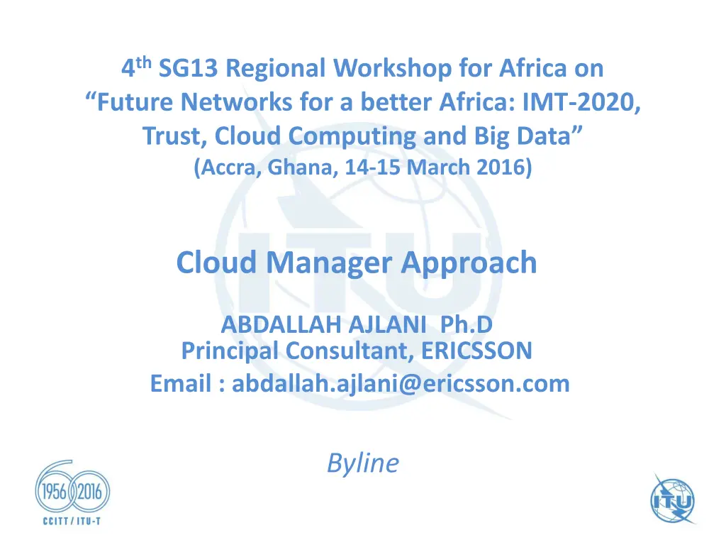 4 th sg13 regional workshop for africa on future n.w