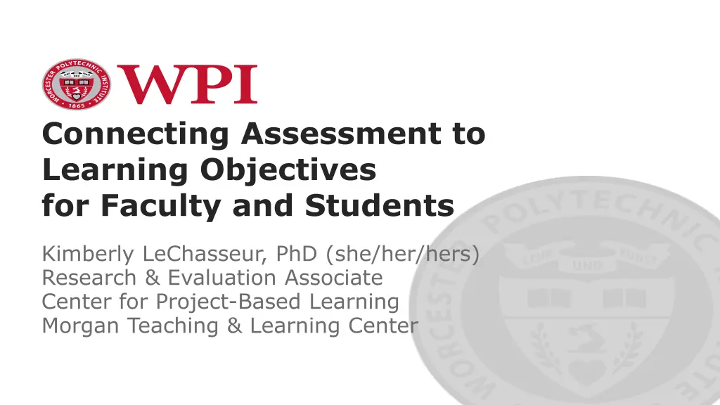 connecting assessment to learning objectives n.w