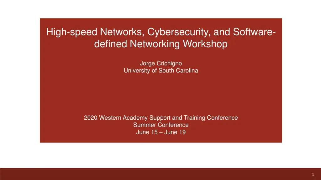 high speed networks cybersecurity and software n.w