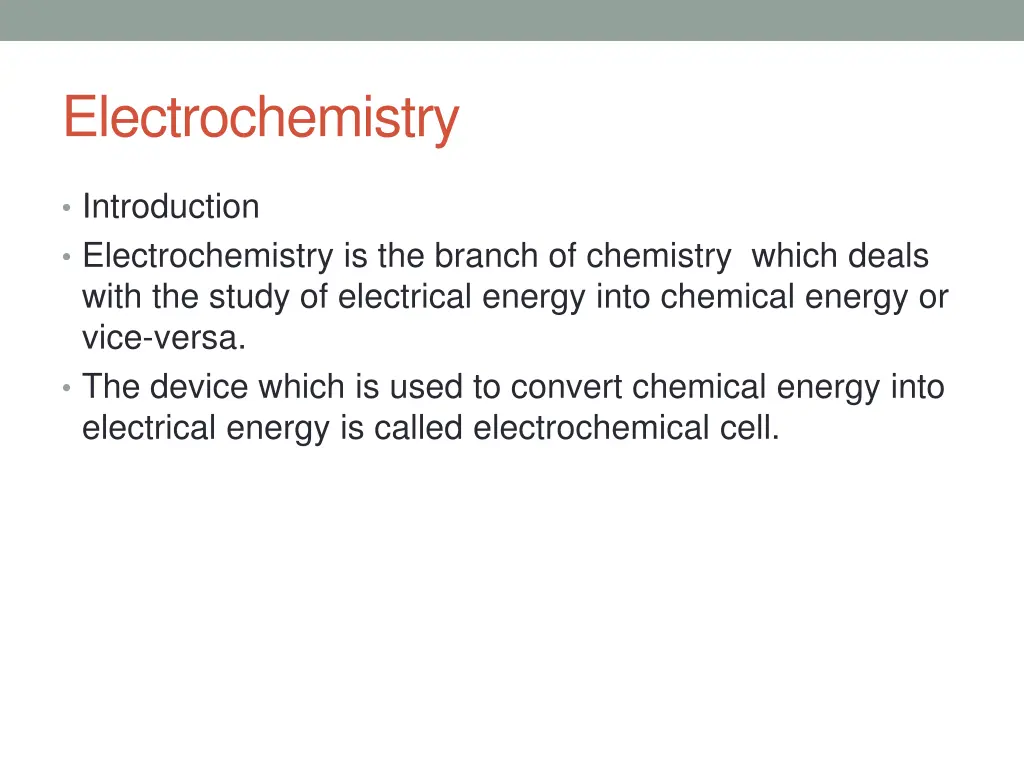 electrochemistry n.w