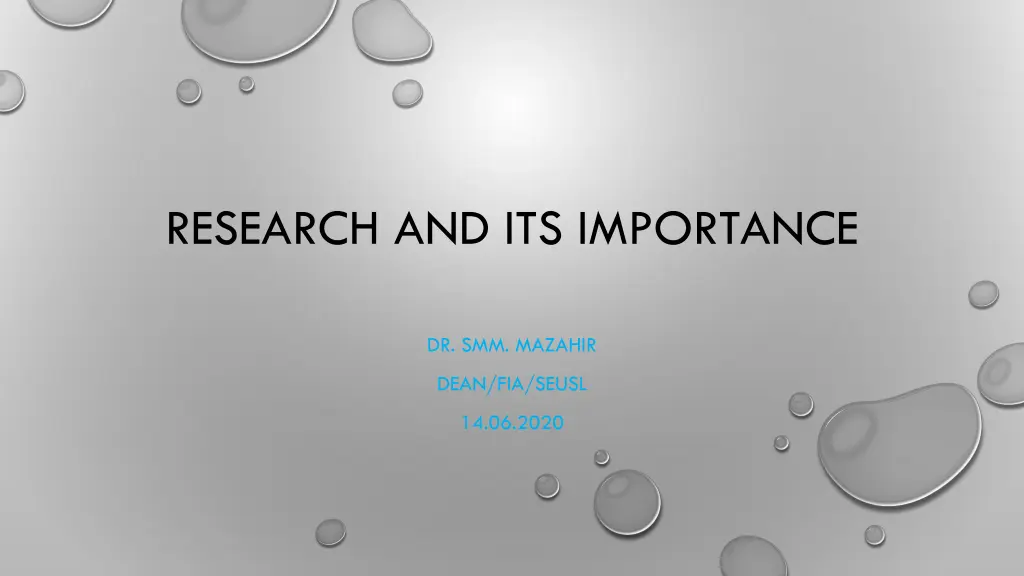 research and its importance n.w