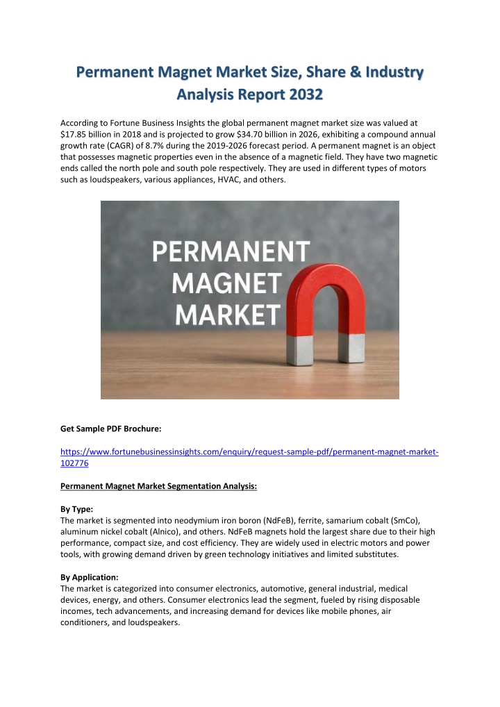 permanent magnet market size share industry n.w