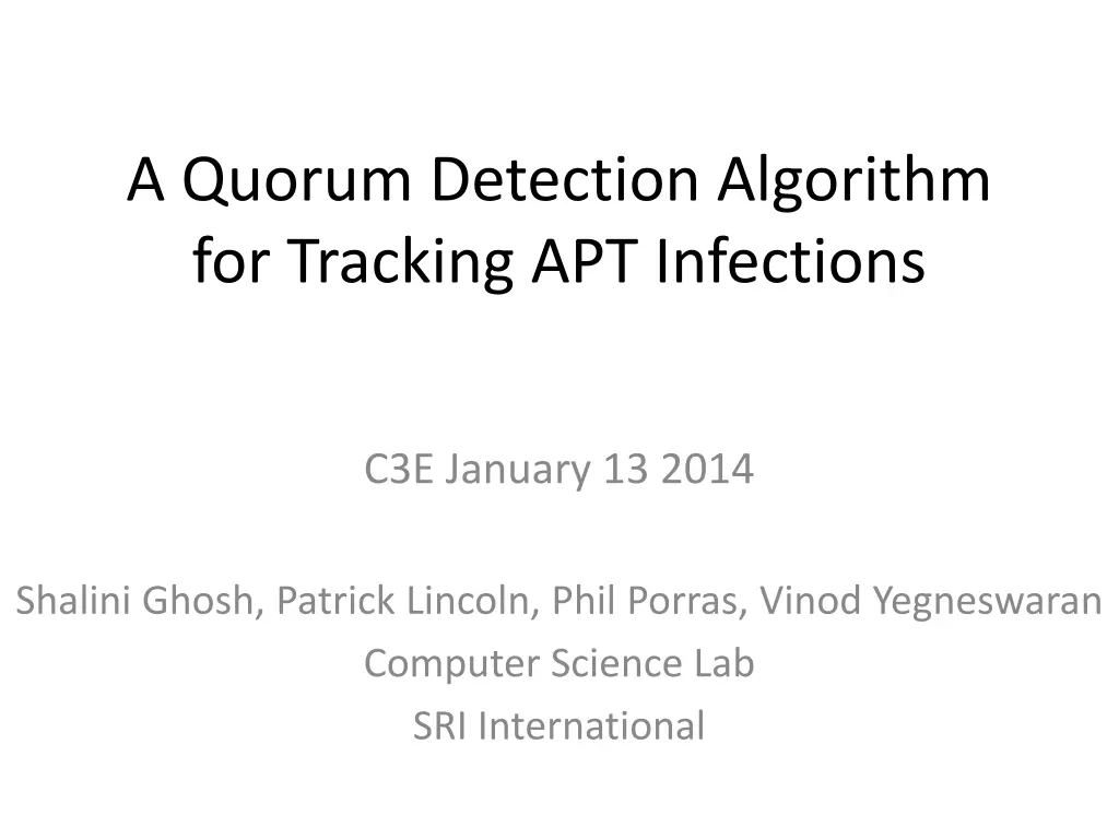 a quorum detection algorithm for tracking n.w