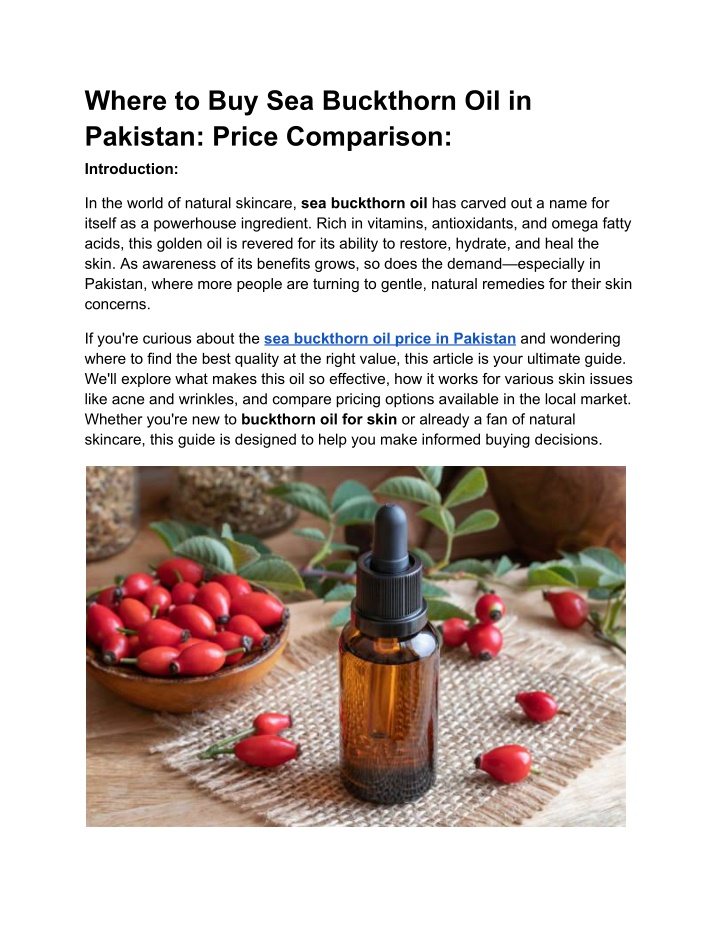 where to buy sea buckthorn oil in pakistan price n.w