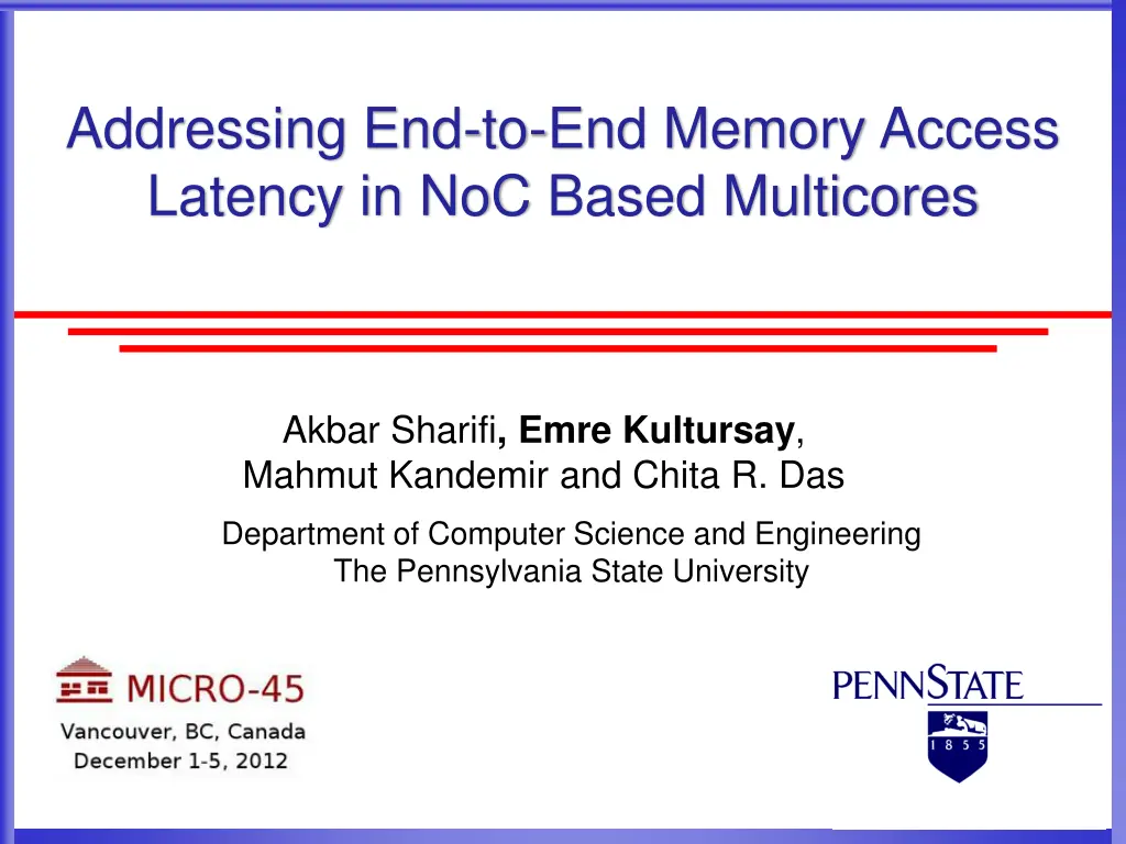 addressing end to end memory access latency n.w