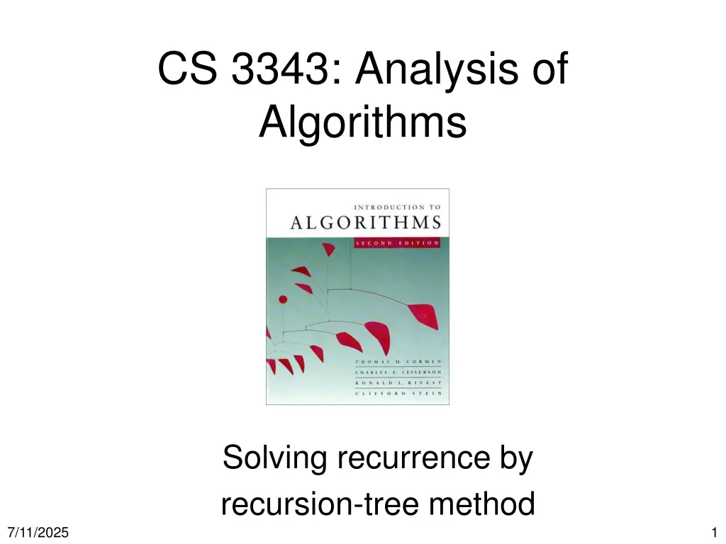 cs 3343 analysis of algorithms n.w