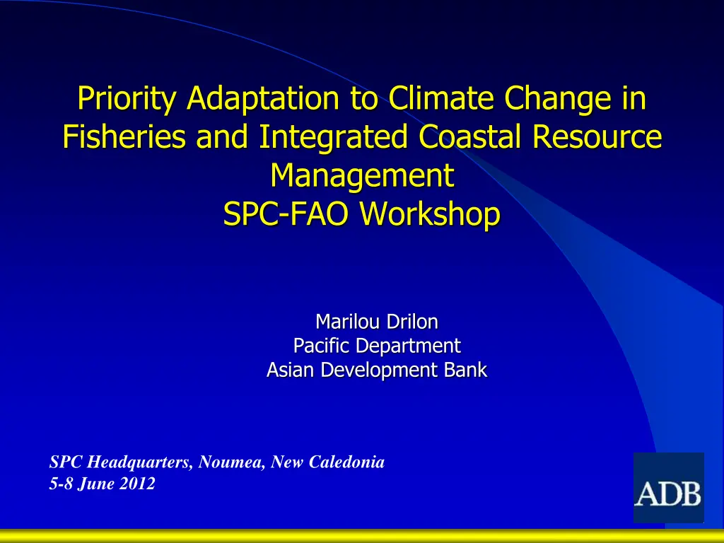 priority adaptation to climate change n.w