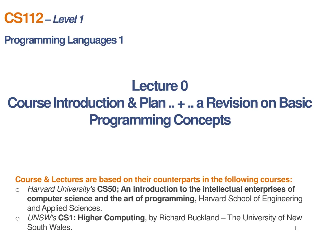 cs112 level 1 n.w