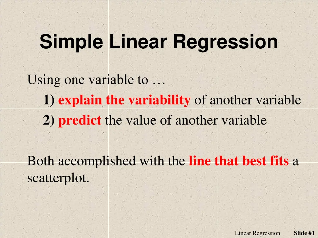 simple linear regression n.w