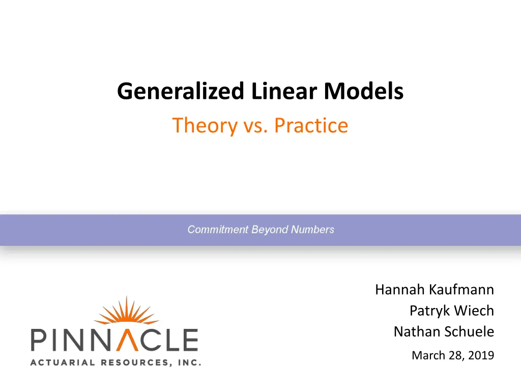 generalized linear models theory vs practice n.w
