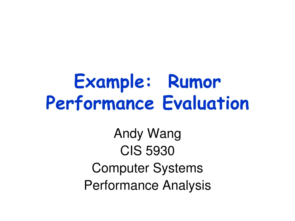 example rumor performance evaluation n.w