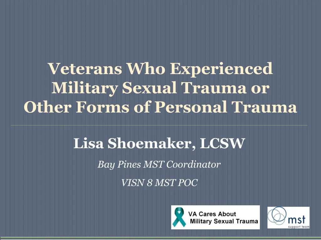veterans who experienced military sexual trauma n.w