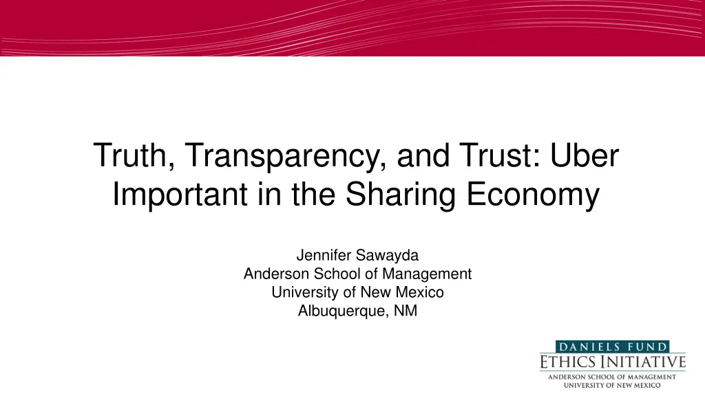 truth transparency and trust uber important n.w