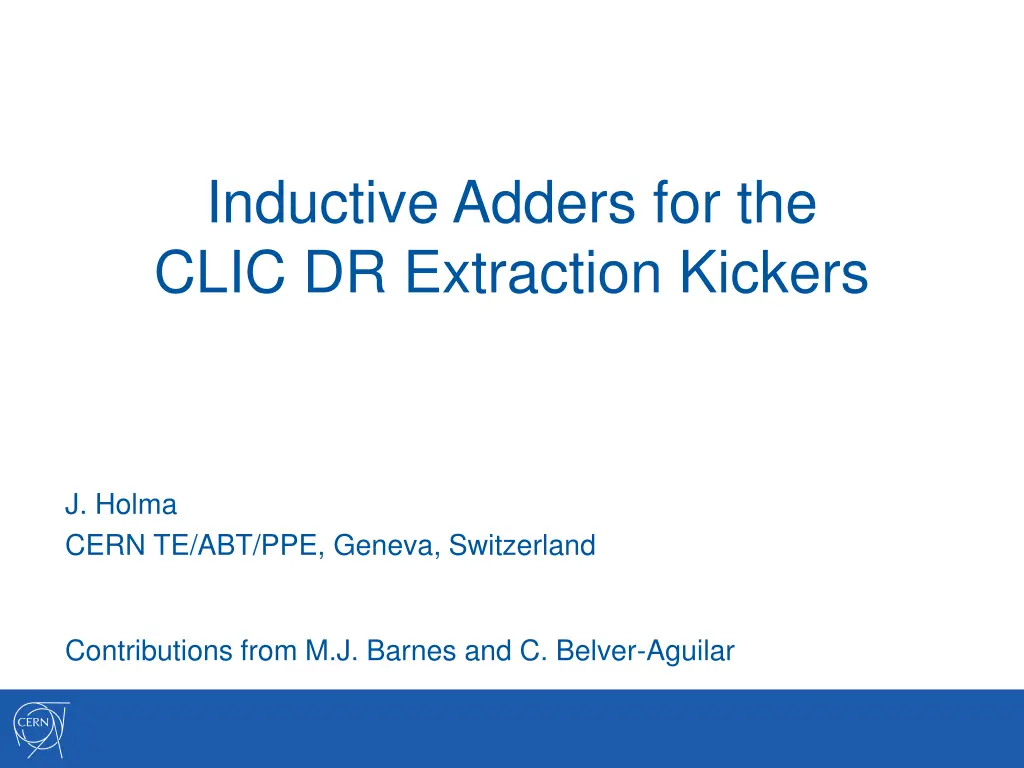inductive adders for the clic dr extraction n.w