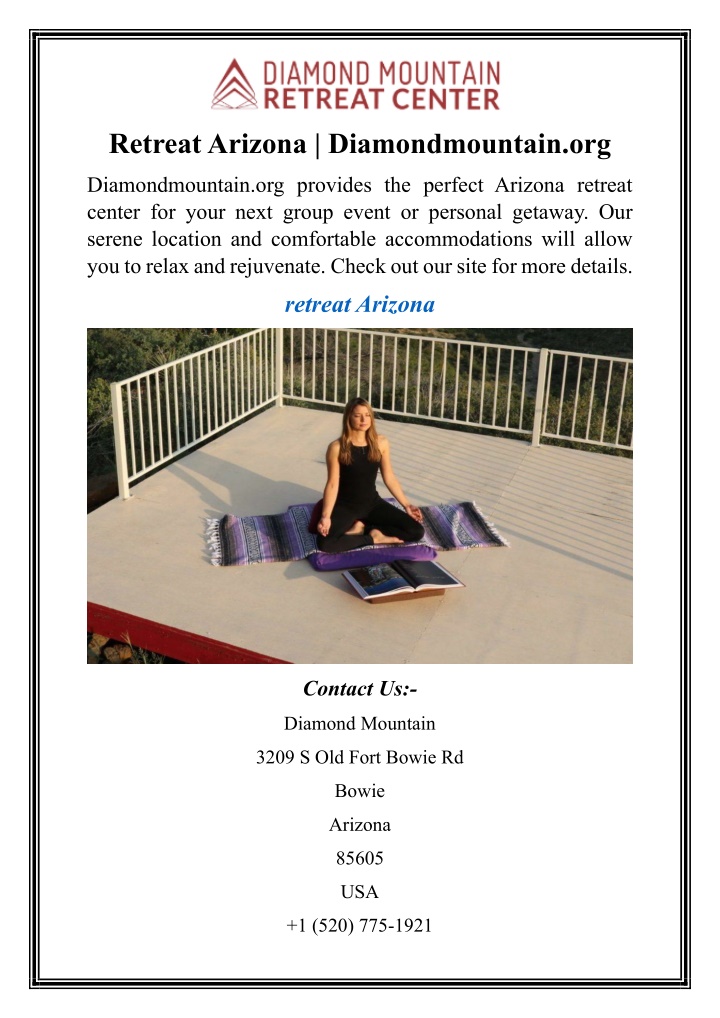 retreat arizona diamondmountain org n.w