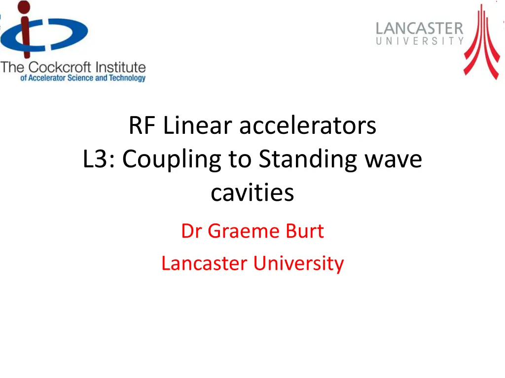 rf linear accelerators l3 coupling to standing n.w