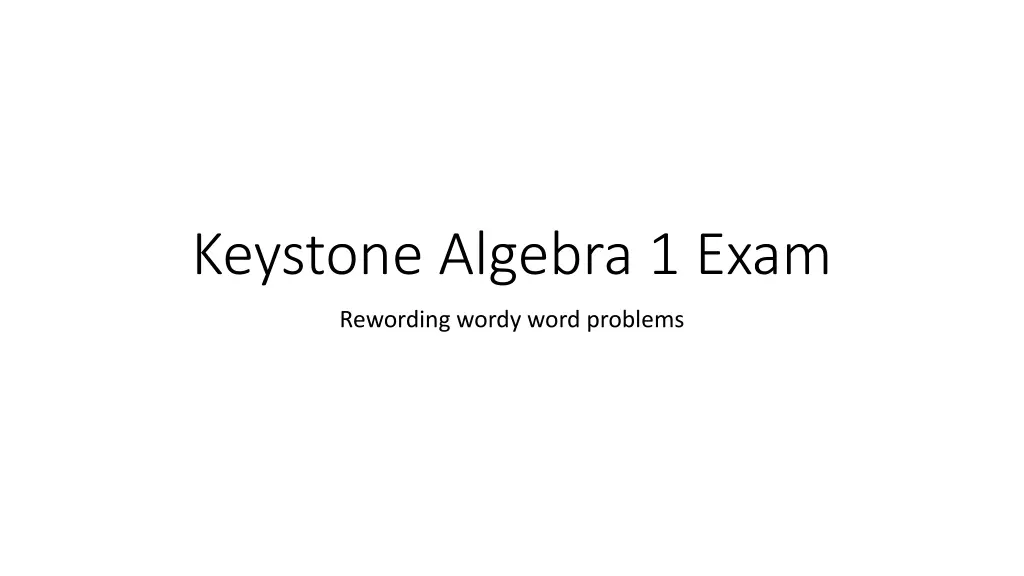 keystone algebra 1 exam n.w