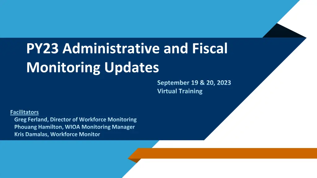 py23 administrative and fiscal monitoring updates n.w