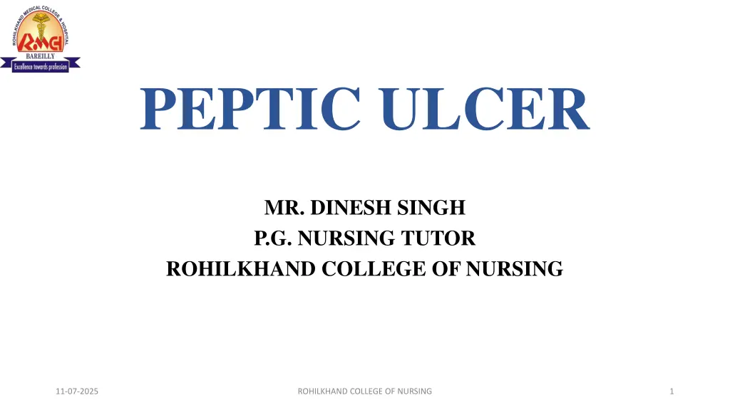 peptic ulcer n.w