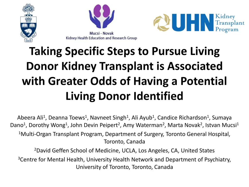 taking specific steps to pursue living donor n.w