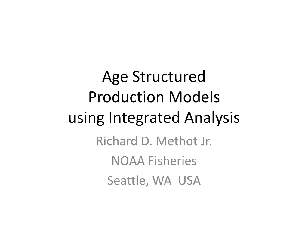 age structured production models using integrated n.w