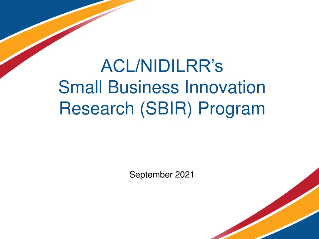 acl nidilrr s small business innovation research n.w
