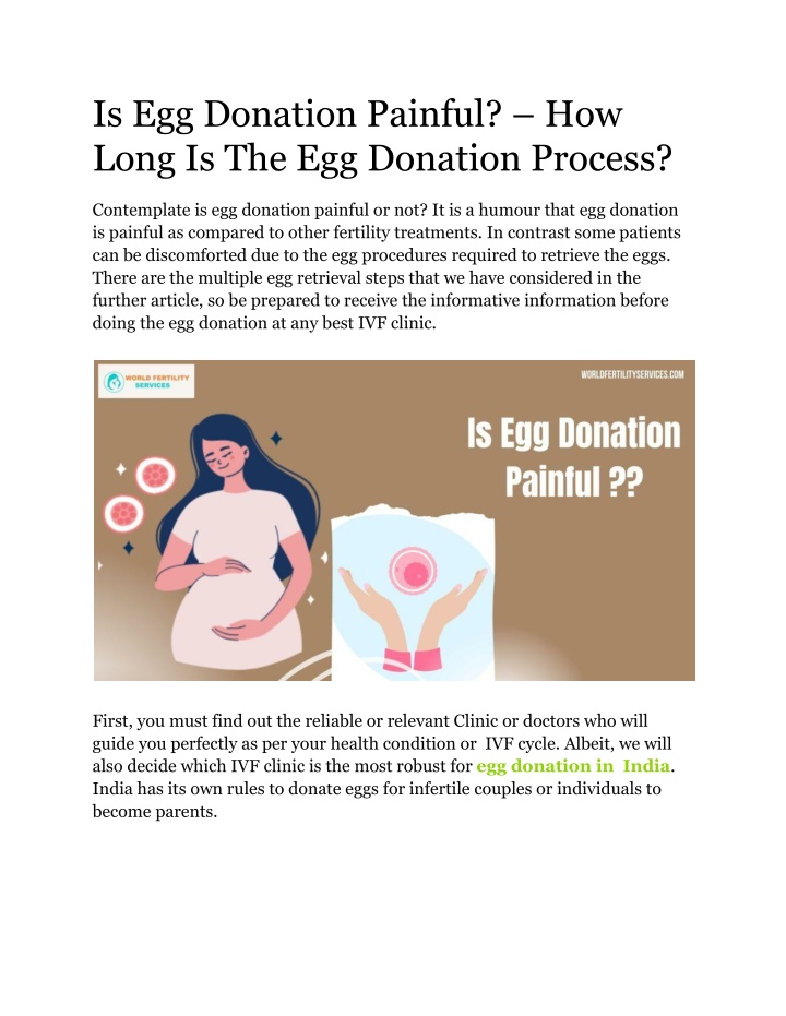 is egg donation painful how long n.w