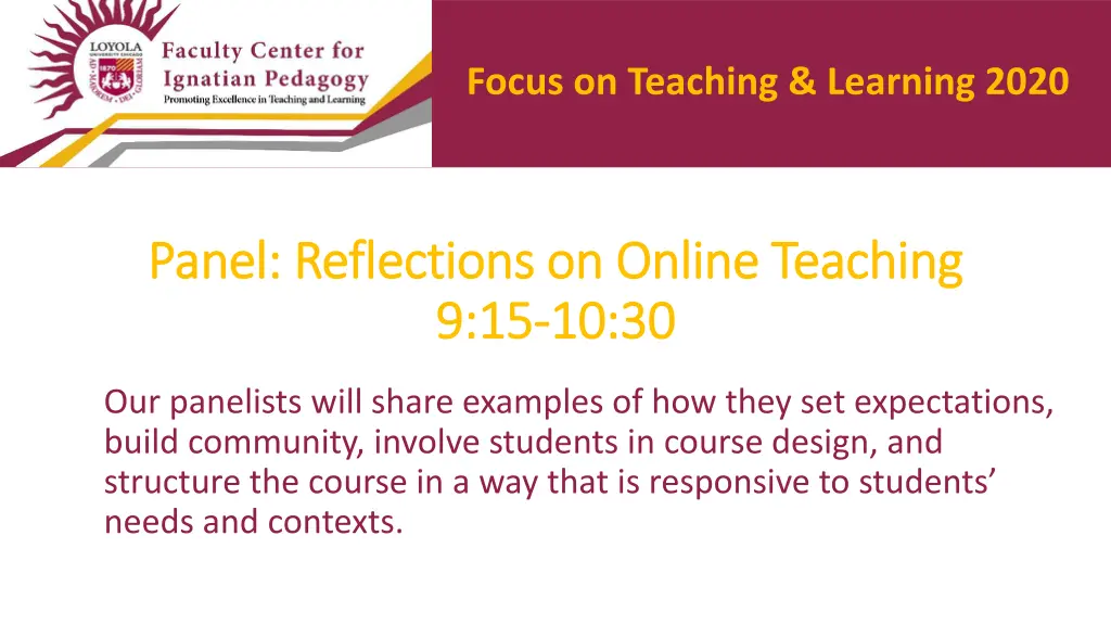 focus on teaching learning 2020 n.w