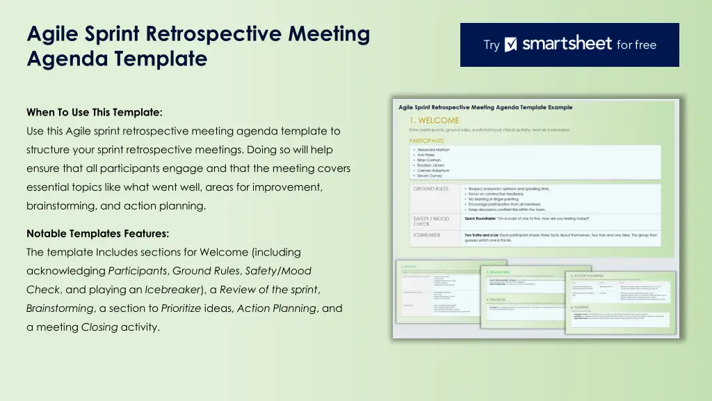 agile sprint retrospective meeting agenda template n.w