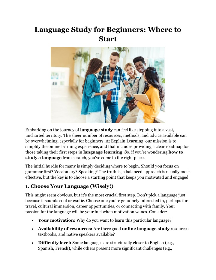 language study for beginners where to start n.w