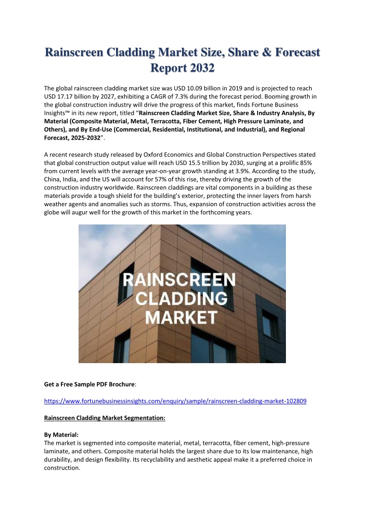 rainscreen cladding market size share forecast n.w