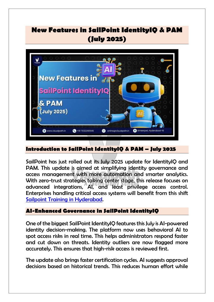 new features in sailpoint identityiq pam july 2025 n.w