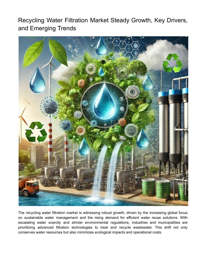 recycling water filtration market steady growth n.w