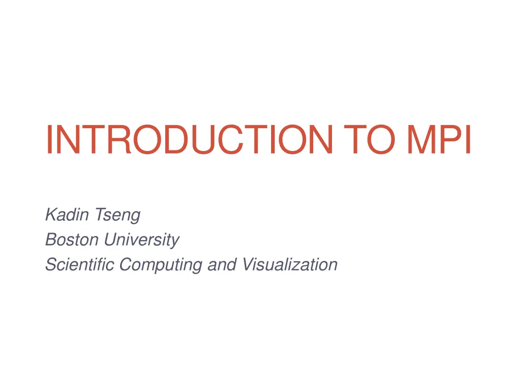introduction to mpi n.w