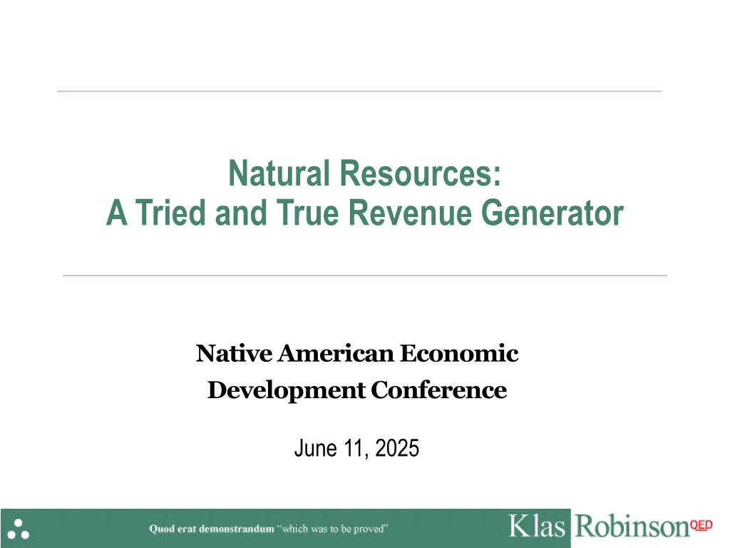 natural resources a tried and true revenue n.w