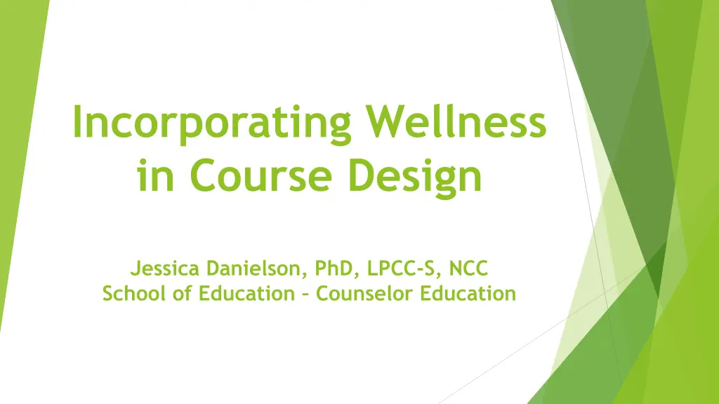 incorporating wellness in course design n.w