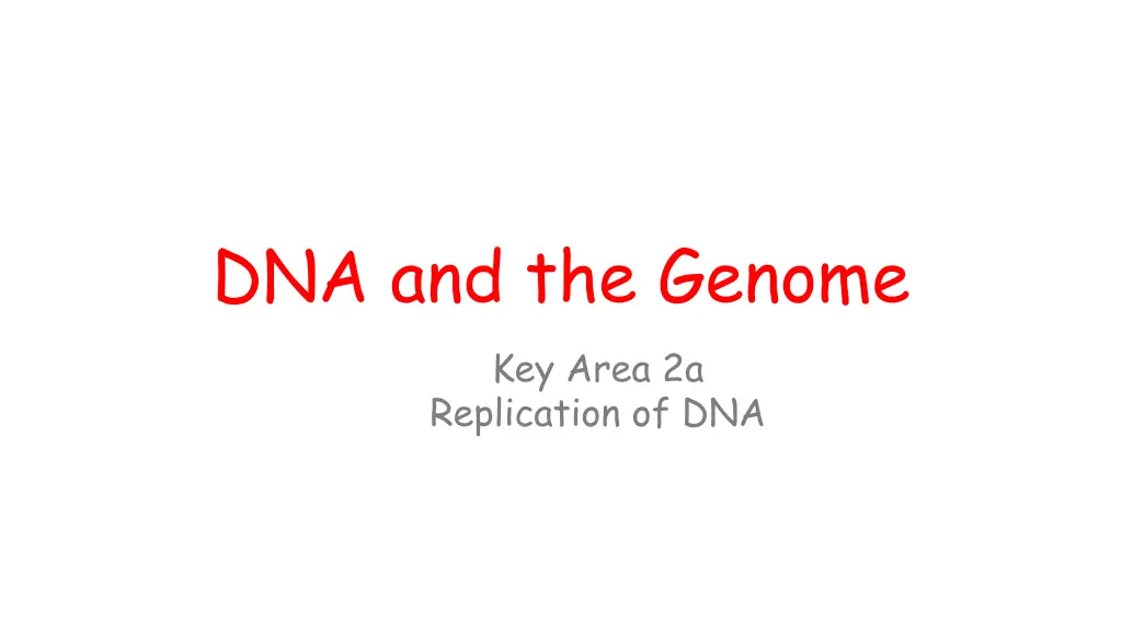 dna and the genome key area 2a replication of dna n.w