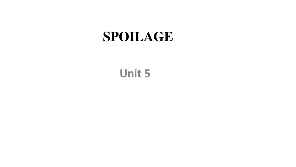 spoilage n.w