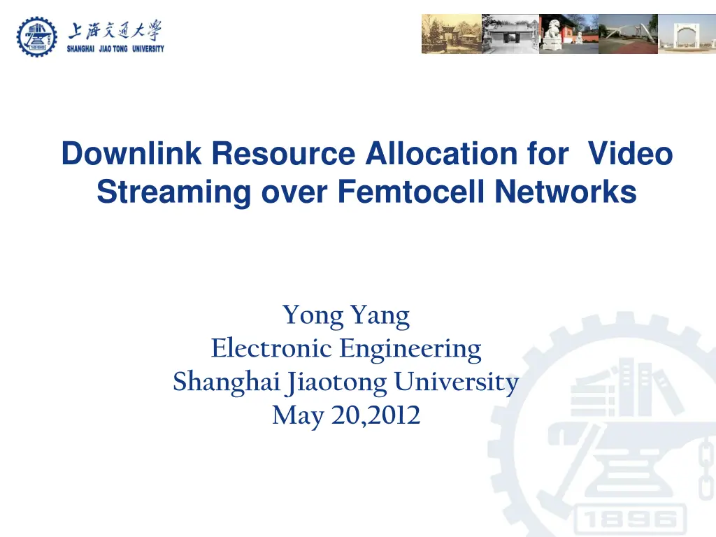 downlink resource allocation for video streaming n.w
