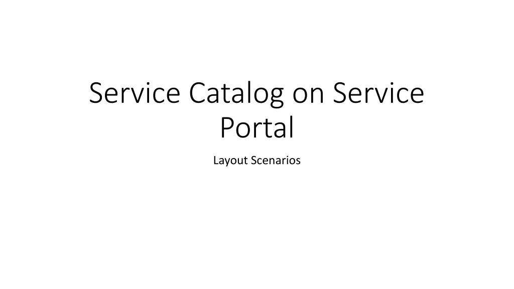 service catalog on service portal n.w