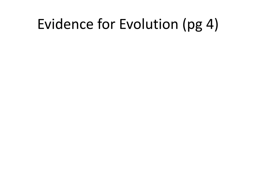 evidence for evolution pg 4 n.w