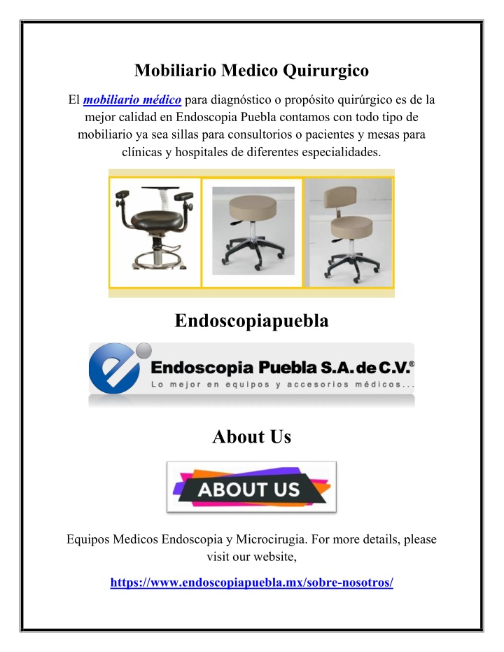 mobiliario medico quirurgico n.w
