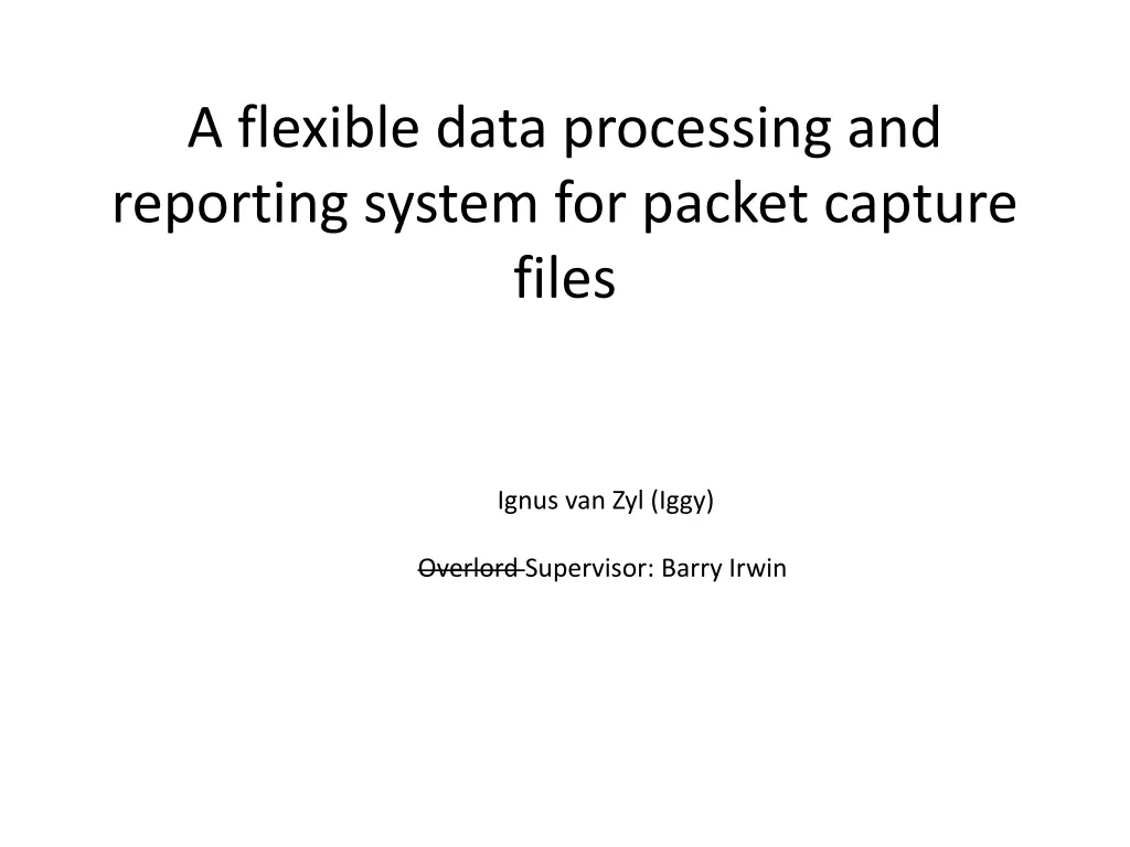 a flexible data processing and reporting system n.w