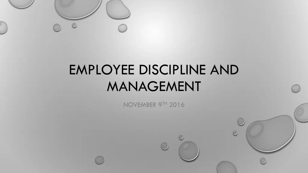 employee discipline and management n.w