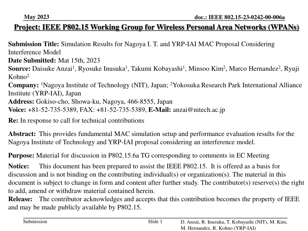 may 2023 project ieee p802 15 working group n.w